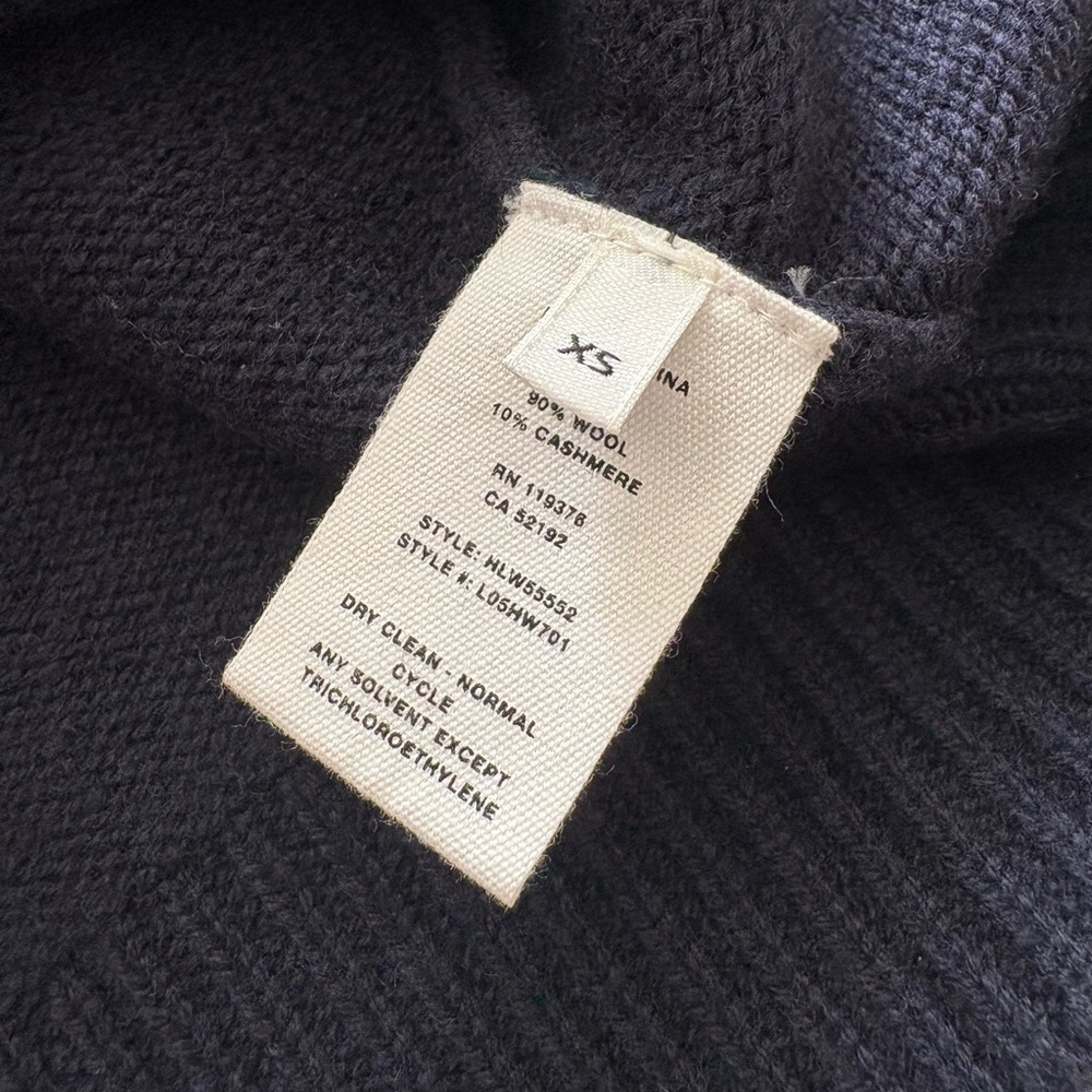 Helmut Lang Asymmetrical Navy Wool Cashmere Blend Sweater XS - Picture 6 of 6